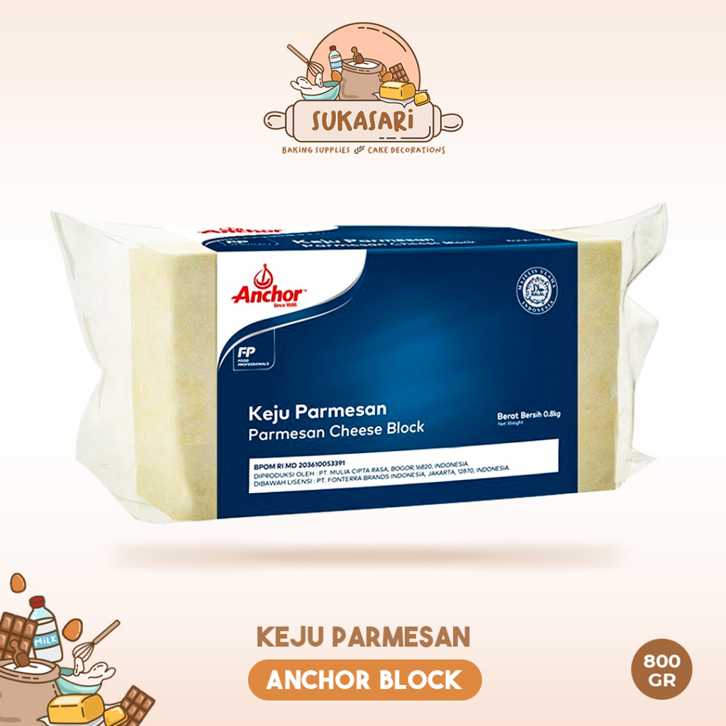 

Sukasari - Keju Parmesan Block Anchor 400gr, 800gr / Parmesan Anchor / Parmesan Cheese / Keju Parut Parmesan Blok / Sameday Instant