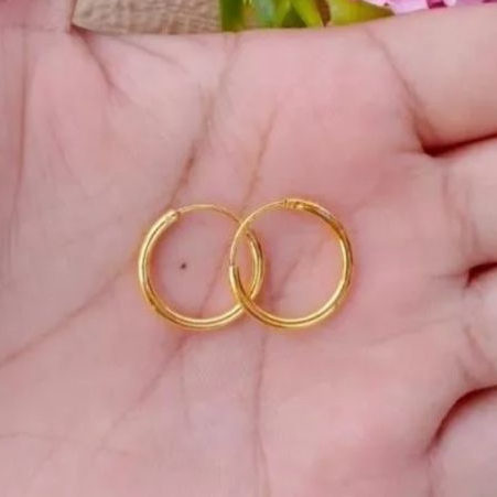 Anting gipsi polos anak titanium gold anti luntur