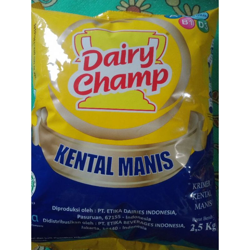 

Dairy Champ Susu Kental Manis / Krimer Kental Manis Kemasan Bantal 2,5 kg