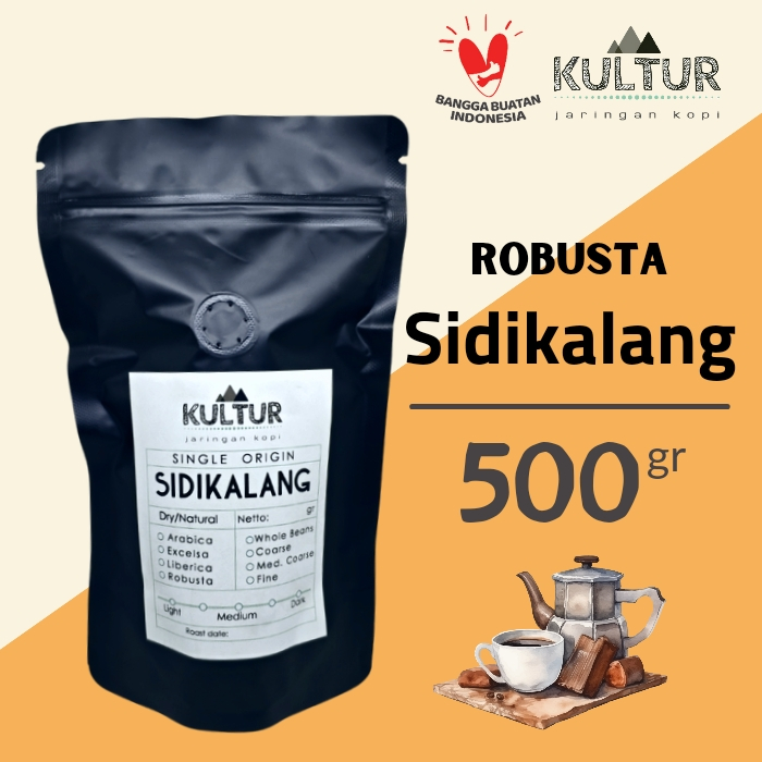 

COFFEE BEAN BIJI KOPI ROBUSTA SIDIKALANG SUMATERA 500 GR