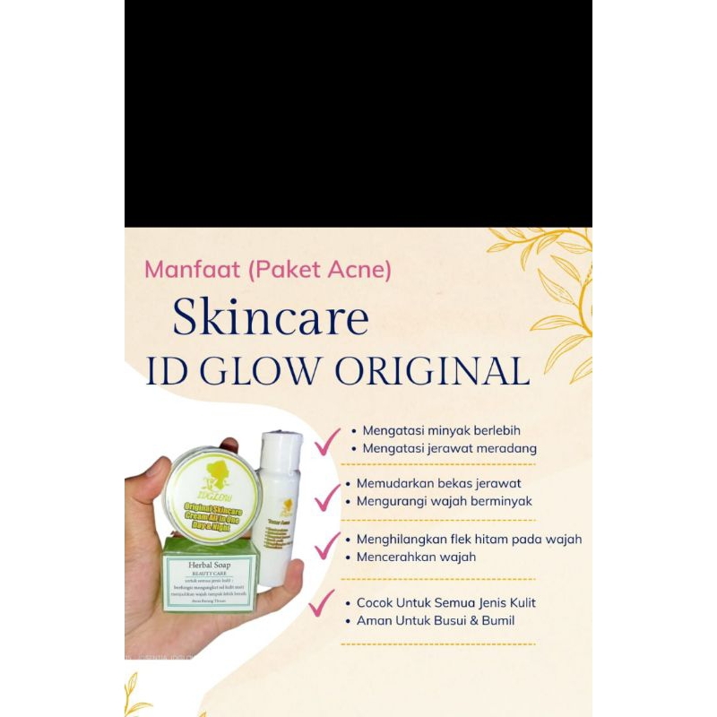 paket cream IDglow acne original