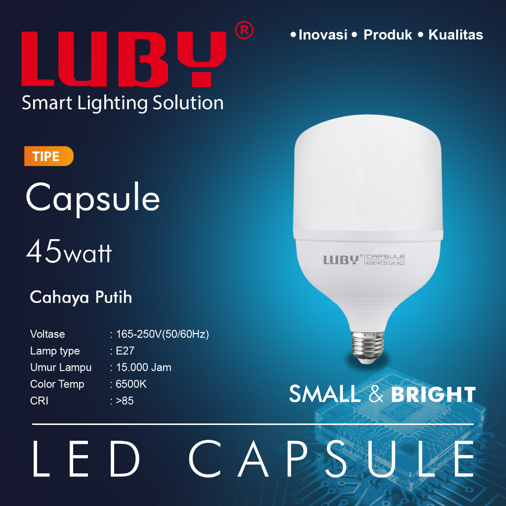 Lampu Led Capsule Luby 45 Watt Cahaya Putih