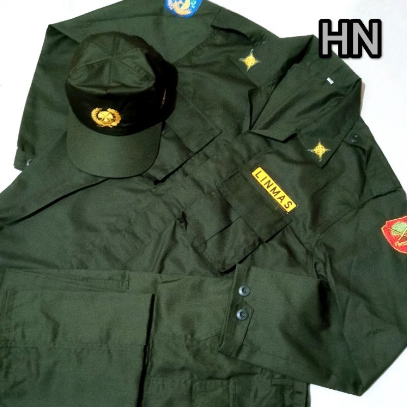 Pdl linmas baju celana dan topi