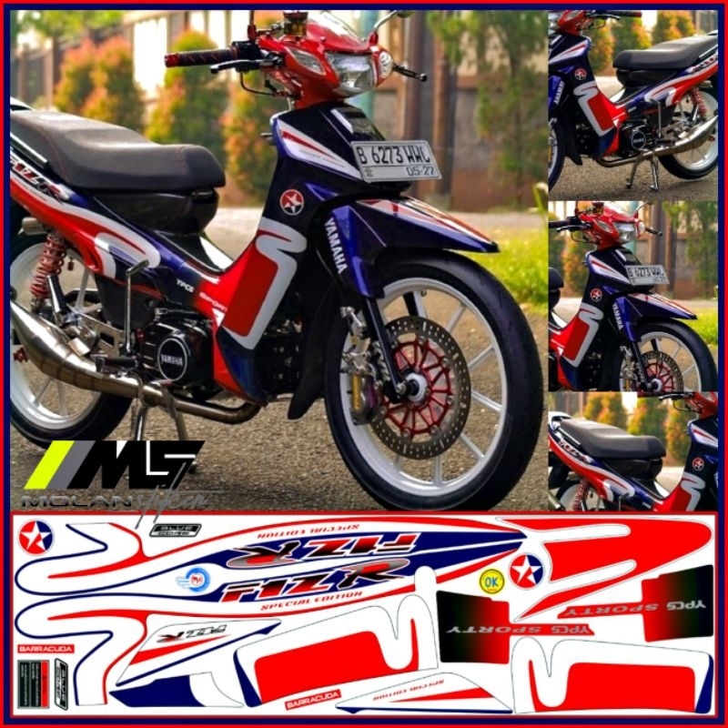 Decal Sticker Striping Variasi Motif Ori F1ZR CALTEX /Yamaha F1ZR 110 Spesial Edisi CALTEX /Yamaha F