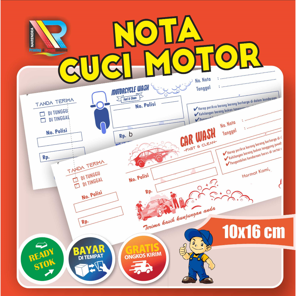 

Nota Kontan Cuci Motor & Mobil isi 50 2 Rangkap - siap kirim