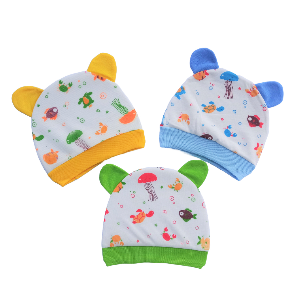 2 Pcs Topi Bayi Laki-laki Perempuan 0-6 Bulan