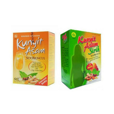 

[MT] [1Box Isi 5Sachet] Kunyit Asam / Sirih Sido Muncul Sidomuncul Minuman Sehat Bau Badan Pelancar Haid