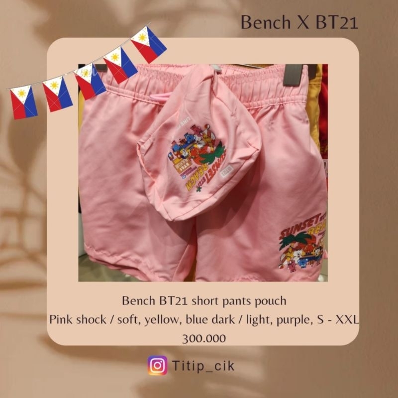 pre order bench x bt 21 celana pantai wanita pria unisex army cooky tata