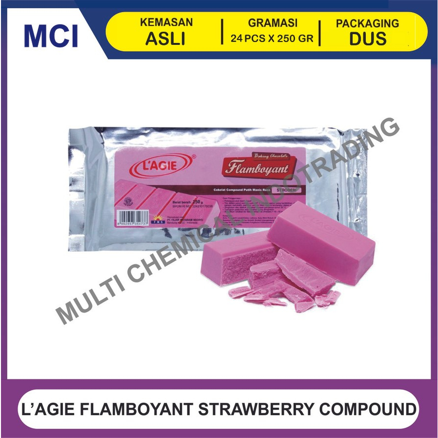 

LAGIE FLAMBOYANT STRAWBERRY 250 GR COKLAT COMPOUND - 1 DUS 24 PCS