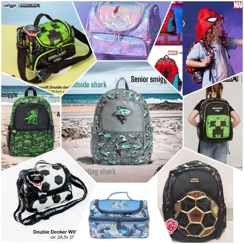 tas smiggle senior premium mirror tas ranSel senior smiggle dino bola backpack anak laki SD