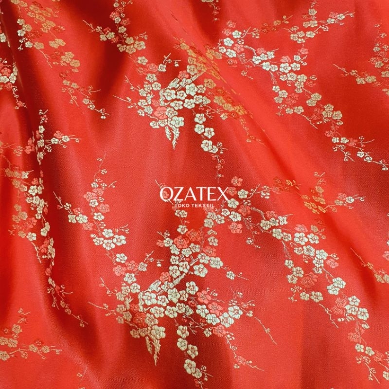 Kain Meteran | CHEONGSAM | Motif SAKURA - Bahan Berkualitas