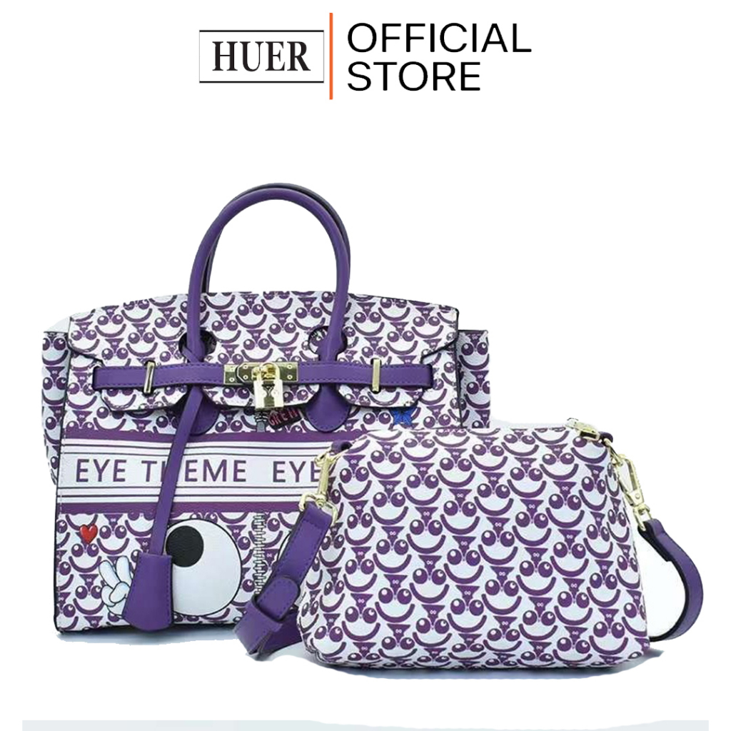 HUER ~ Tas Wanita Omerha Eye Theme Printed Tote Bag 9454-300
