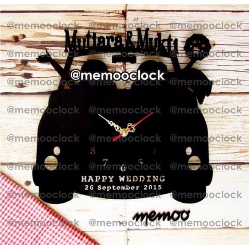 JAM DINDING CUSTOM AKRILIK | JAM DINDING NAMA | KADO ROMANTIS