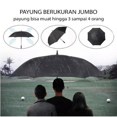 Payung korea transparan lipat polos/Payung Golf Jumbo Besar Otomatis Payung Jumbo Premium Mewah Otom