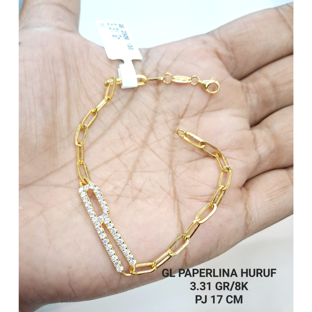 Gelang rantai huruf R syahnaz kadar 375