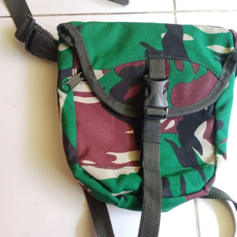 Tas Slempang Loreng Original Jatah TNI Tas Samping Doreng Asli Jatah Tentara