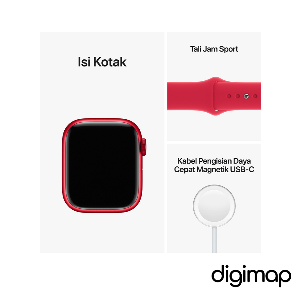 Apple Watch S8 41mm GPS, Red, Alumunium Case with Red Sport Band