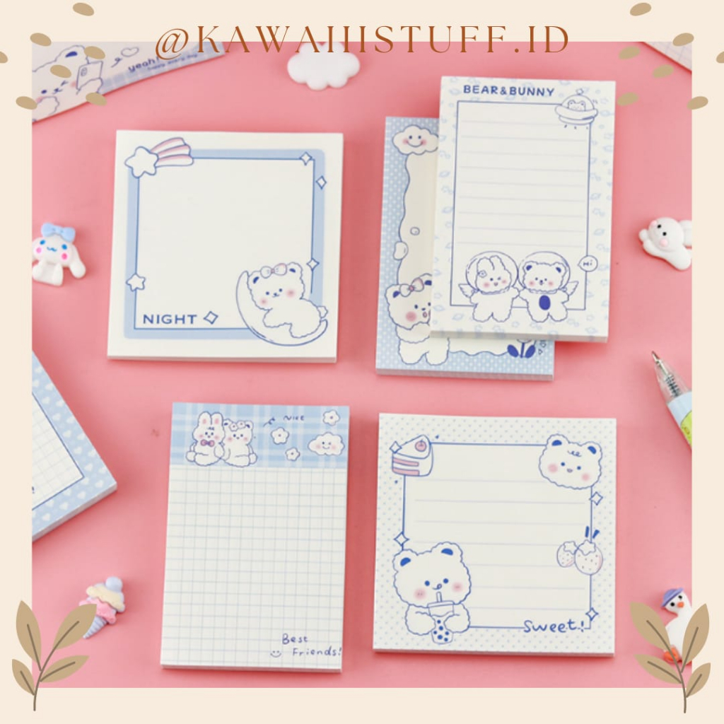 

[KAWAIIISTUFF.ID] Sticky Notes Memo Motif Kartun Bear