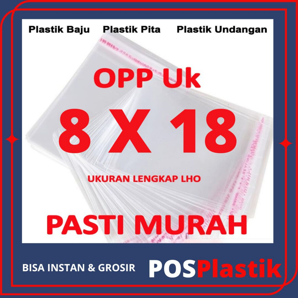 

OPP LEM PLASTIK KACA 8 X 18 Isi 100 Lembar Kualitas TERBAIK ,harga TERMURAH -JKT