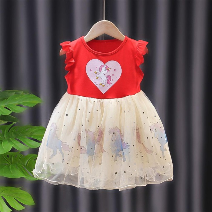 Sale Dress anak import tile furing tabur bintang