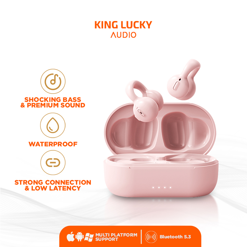 KINGLUCKY i20 TWS Open Ear Clip Bluetooth Bone Conduction Waterproof  TWS Jepit Earphone Headset Ant