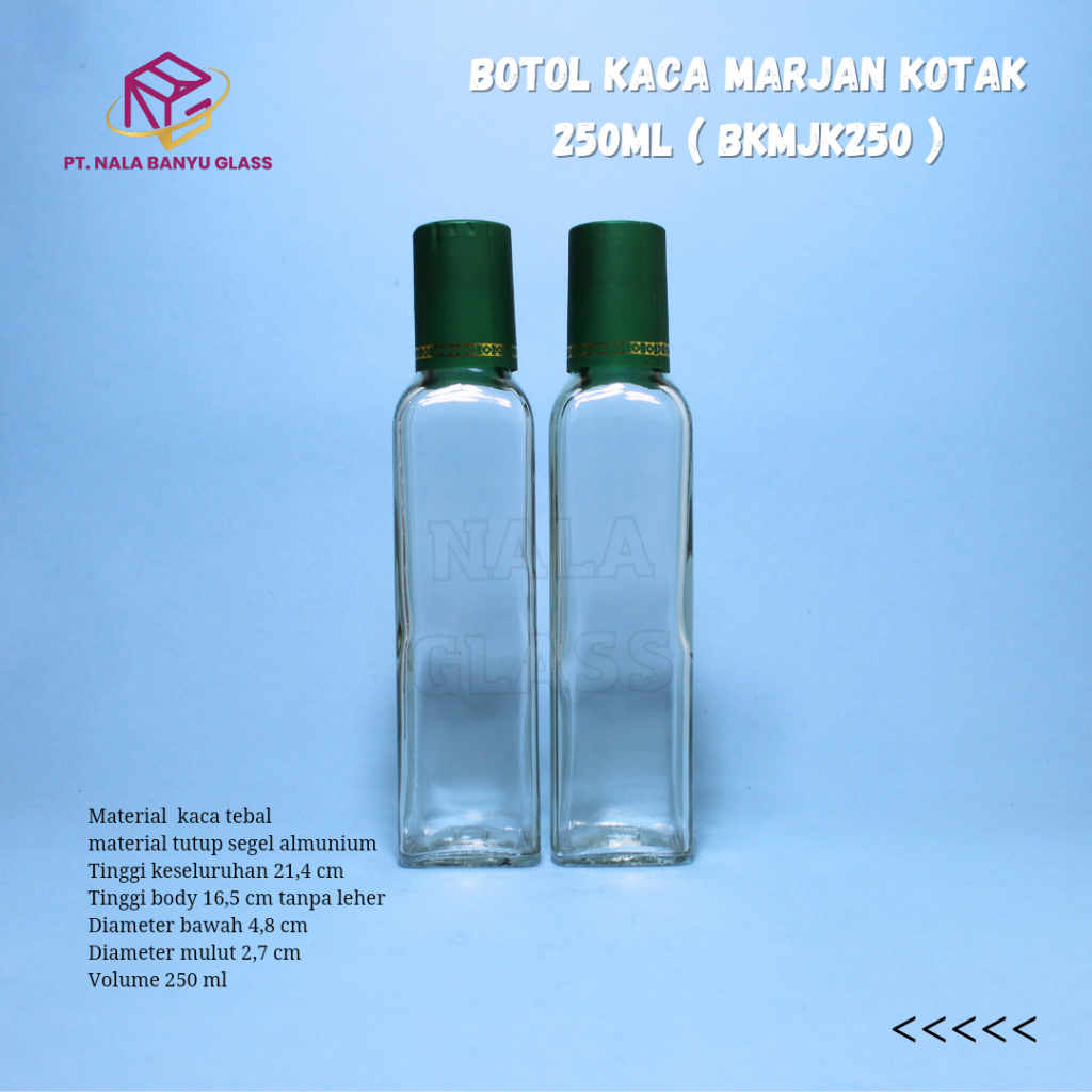 BKMJK250 botol kaca 250ml olive oil / botol minyak 250ml / botol madu