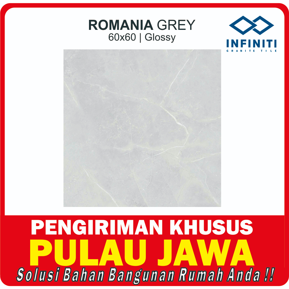 Granit 60x60 INFINITI Romania Grey Glossy Motif Marmer
