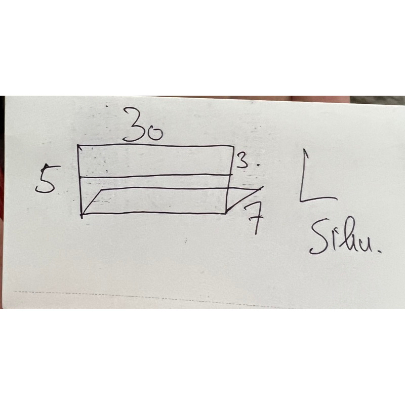 

acrylic 2mm selipan kertas name tag L siku 5 cm x 30 cm alas 7 cm