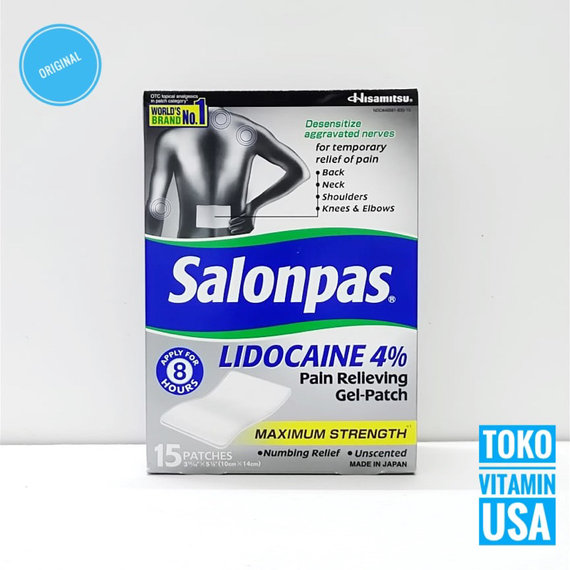Salonpas Lidocaine 4% 1 Box 15 Patches Koyo