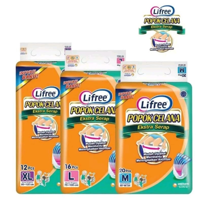 LIFREE POPOK CELANA DEWASA / LIFREE PANTS EXTRA SERAP (M10/L8/XL6/XXL5)