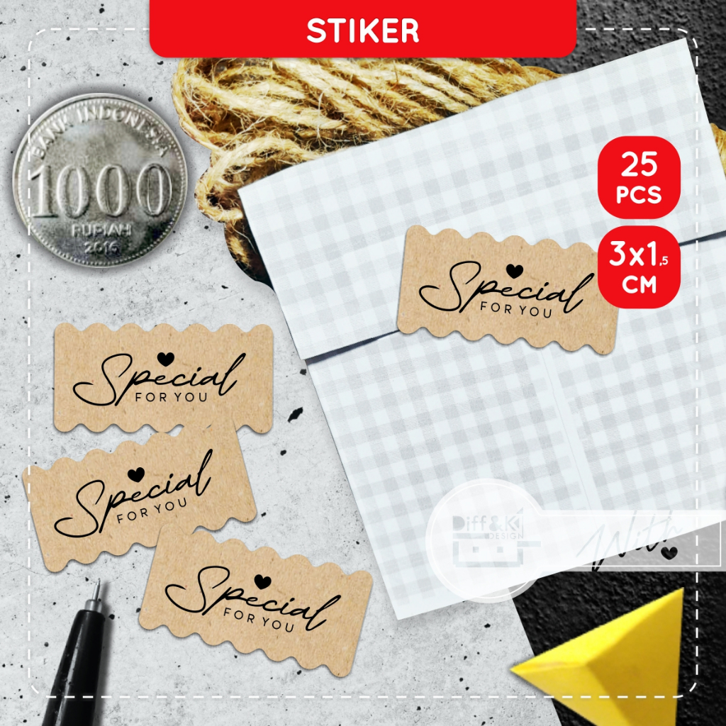 

Label Stiker Special for You Seal Segel Kecil Imut Kraft Rustic Vintage DIY Wrapping hampers packaging Packing Kado