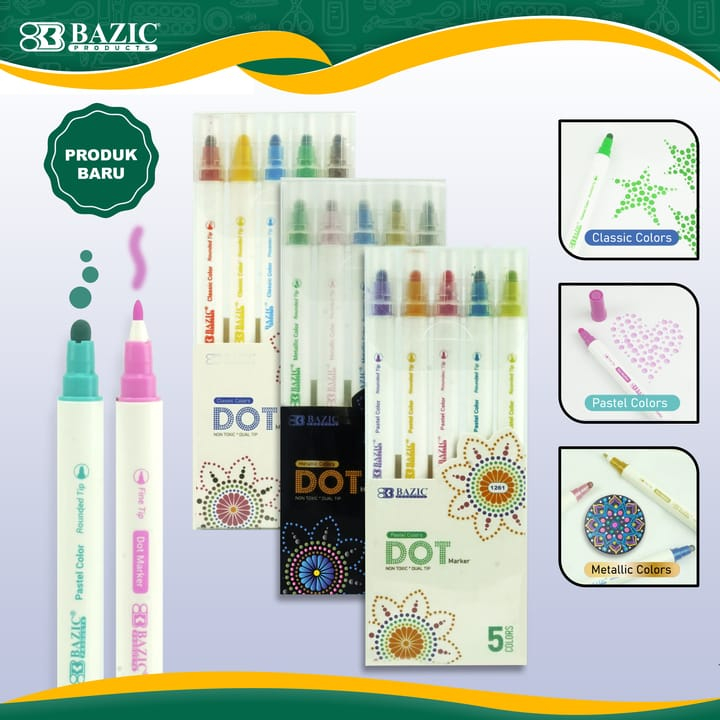 

BAZIC dot marker dual tip