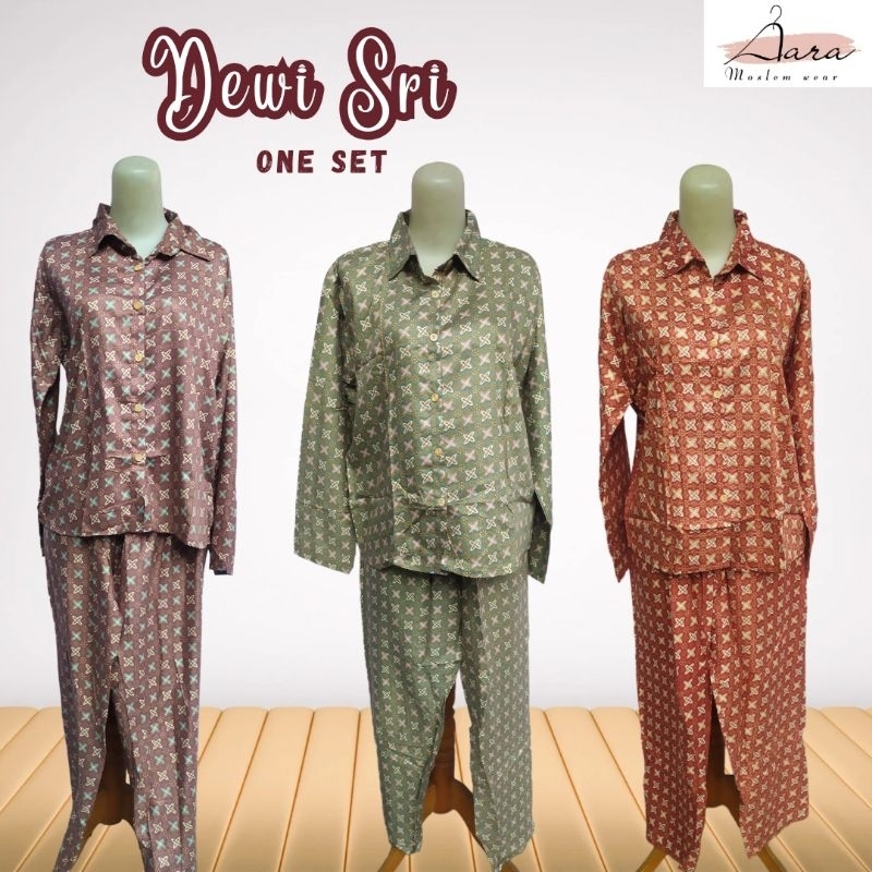 Oneset batik/ setelan babydoll / kulot lengan panjang