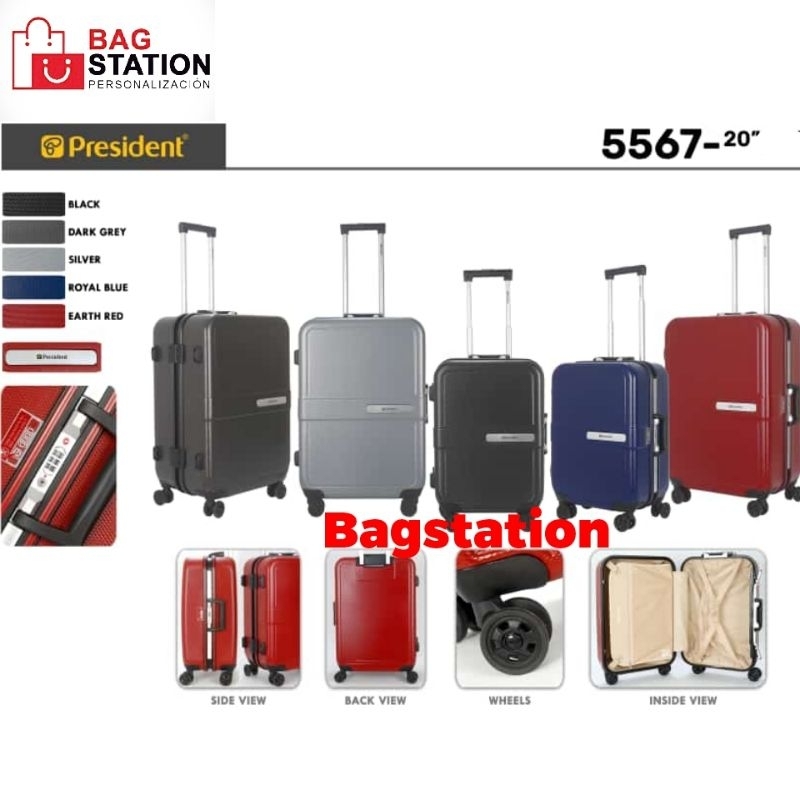 TAS KOPER TAS CABIN PRESIDENT 20 IN 5567 ORIGINAL 4 RODA FRAME ABS TSA LOCK TAS TRAVEL TAS PAKAIAN T