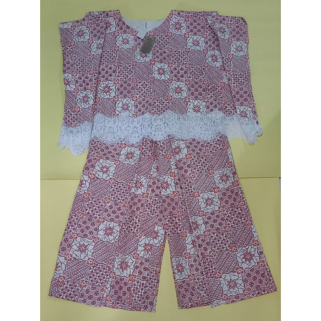 Setelan batik kulot blouse square batik wanita modern setelan metha renda