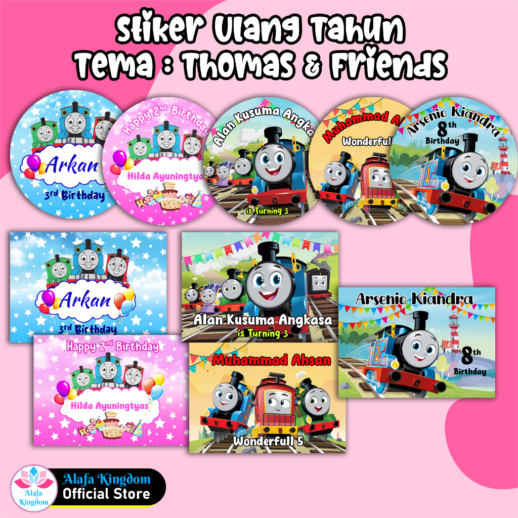 

Alafakingdom Stiker Ulang Tahun Anak Thomas and Friends Stiker Label Ultah Birthday Custom