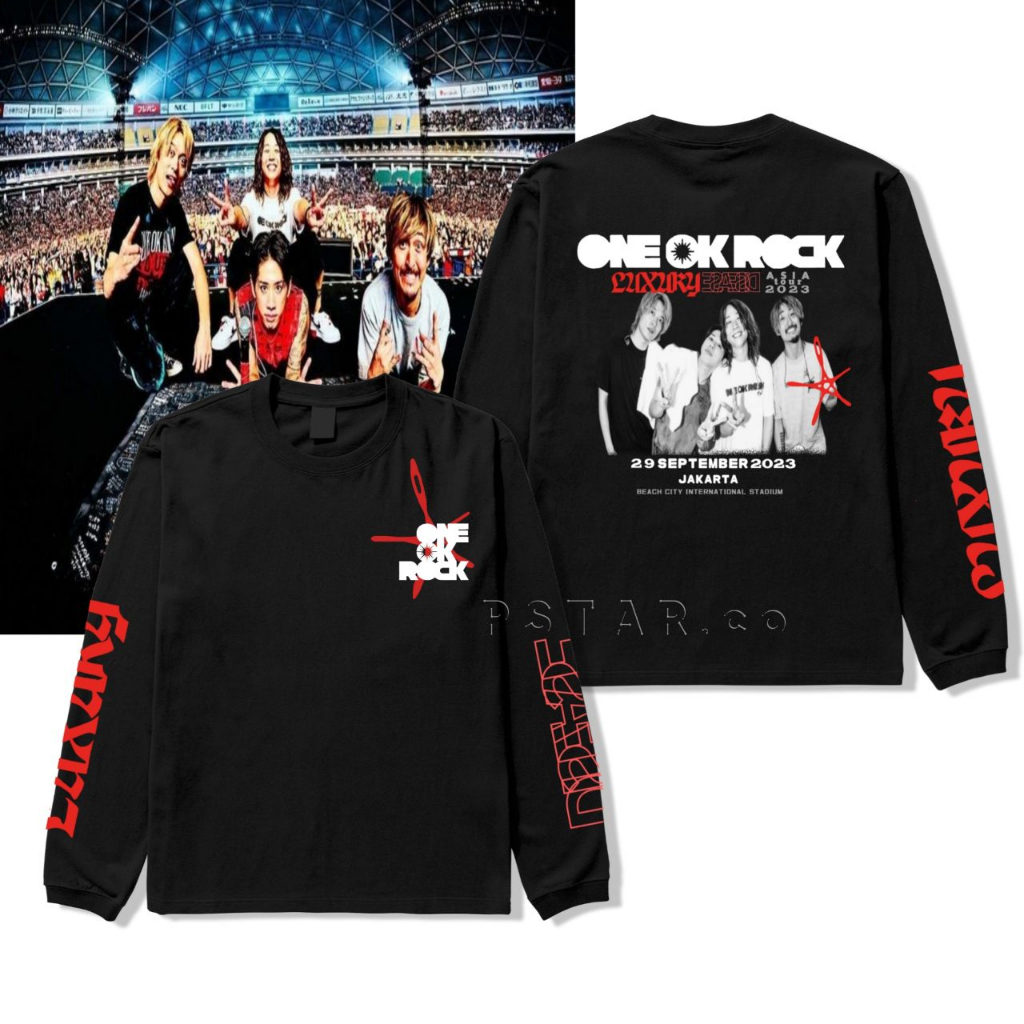 Kaos ONE OK ROCK | Long Sleeve One Ok Rock Luxury Disease Tour Indonesia