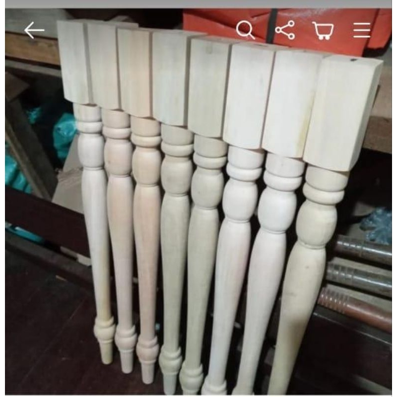 KAKI MEJA BUBUT KAYU MAHONI T=75Cm