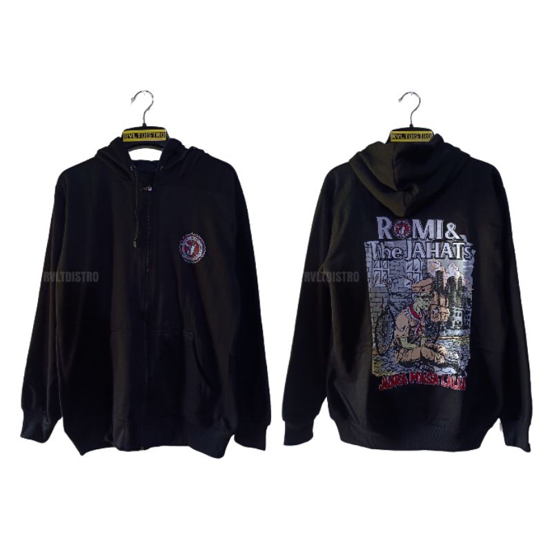 Jaket Zipper Band Punk Romi & The Jahats - Juara / Jaket Pria Jaket Punk Jaket Distro