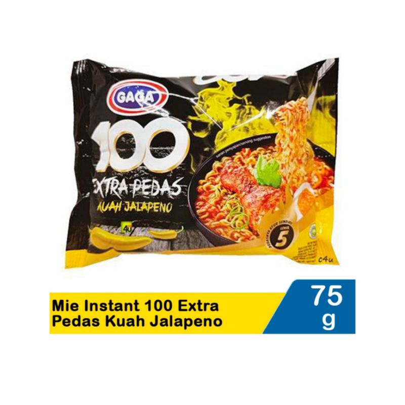 

Gaga Mie Instant 100 Extra Pedas Kuah Jalapeno 75G