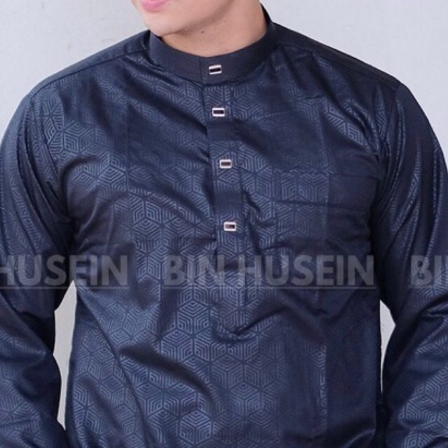 Koko Melayu Kerah Keras Saudi | Baju Koko Embos Bin Husein