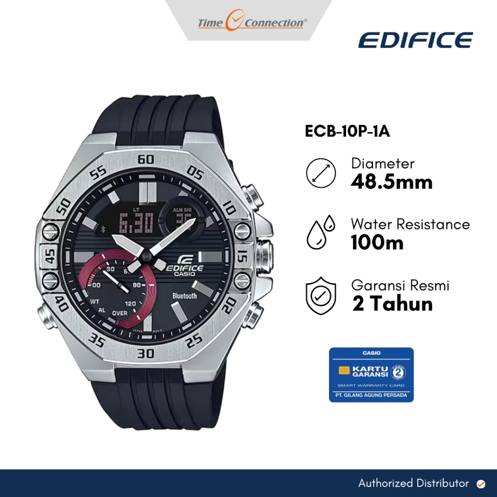 Casio Edifice ECB-10P-1A Original / Jam Tangan Pria Analog Digital