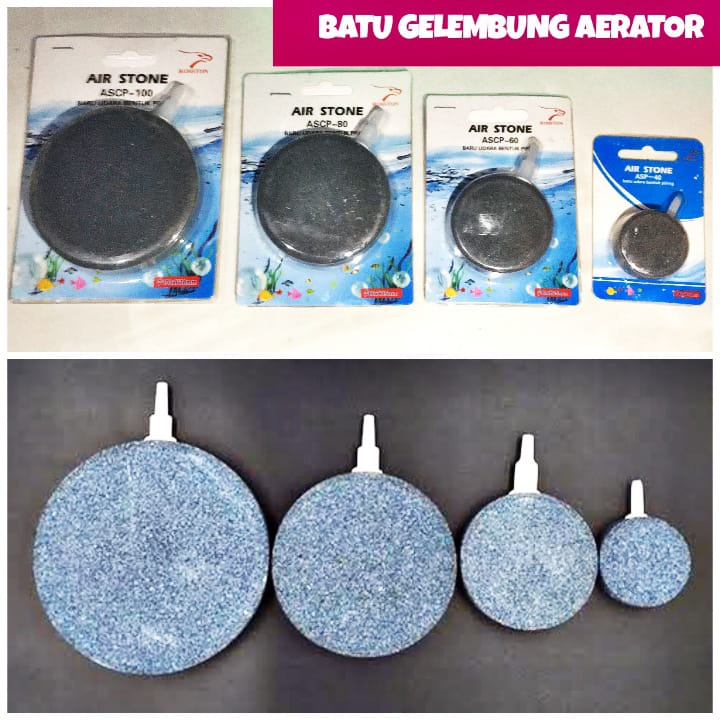 batu gelembung udara aerator aquarium bulat pipih besar gepeng