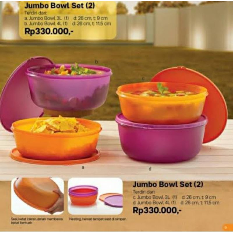 Jumbo Bowl Set Tupperware