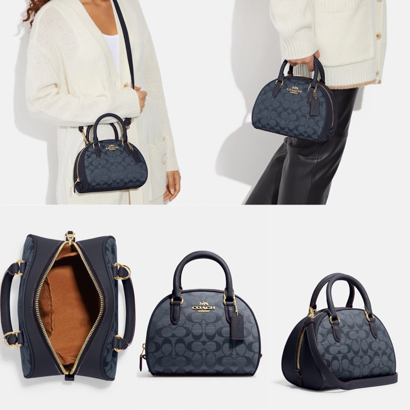 Coach Sydney Satchel In Signature Chambray gold/denim multi
