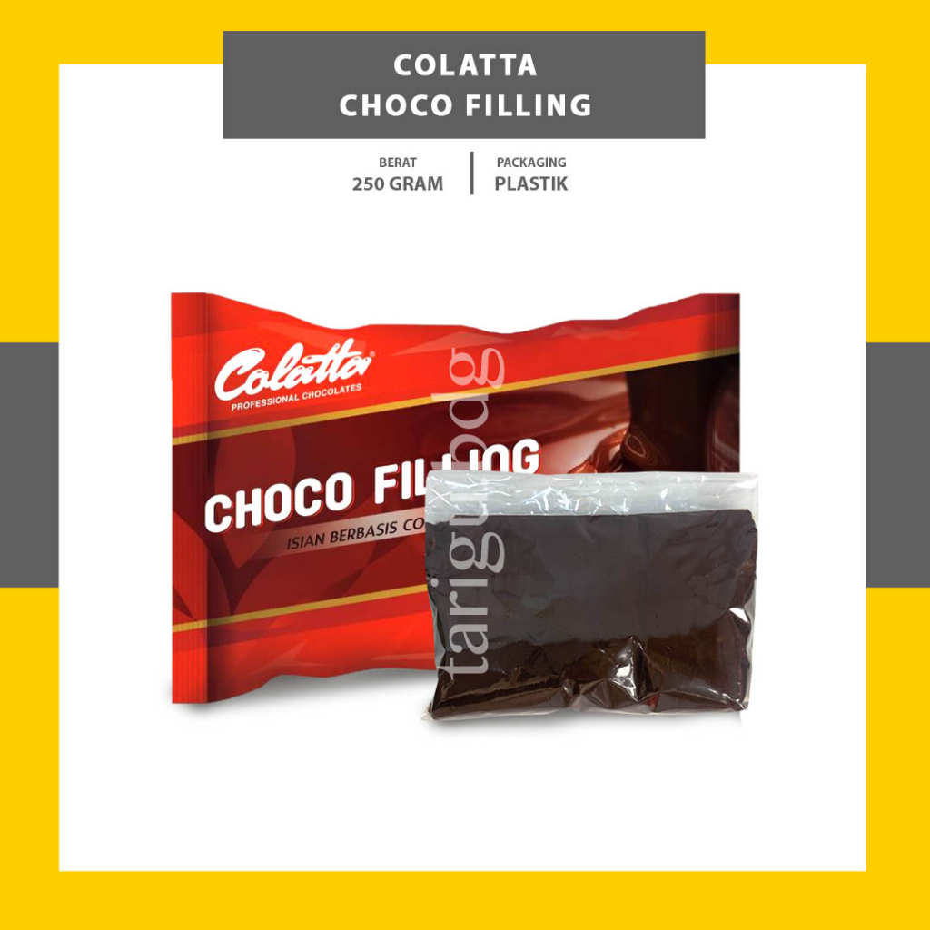 

COLATTA CHOCO FILLING 250GR - CHOCOLATE FILLING - COLLATA SELAI SAOS COKLAT PASTA - SAUS ISIAN ROTI COKELAT COLLATTA