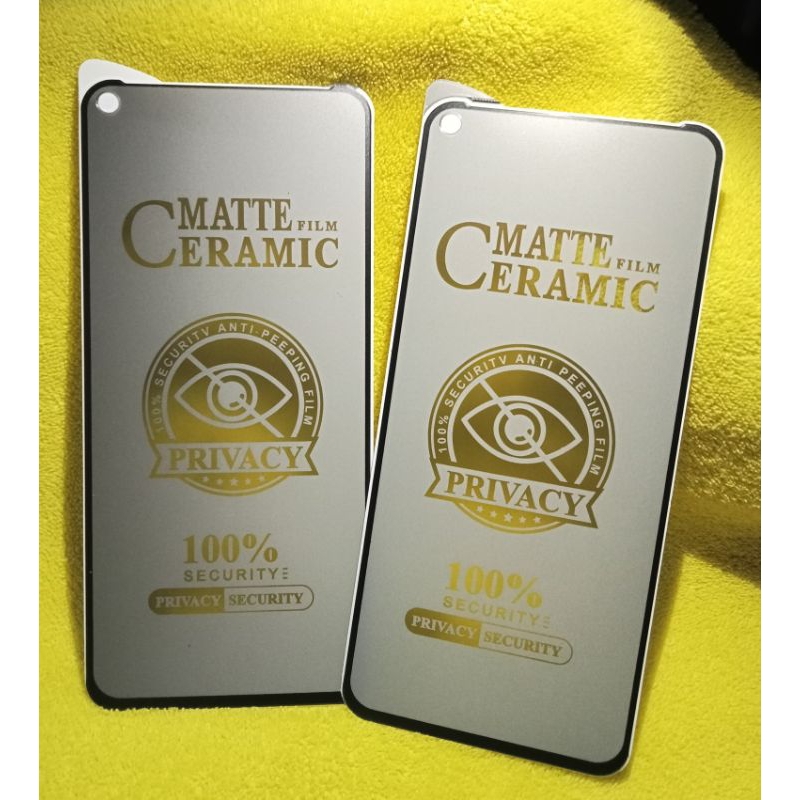 TG Spy/tempered glass vivo Y30/Y50 matte caramic privacy warna hitam anti pecah bahan bagus