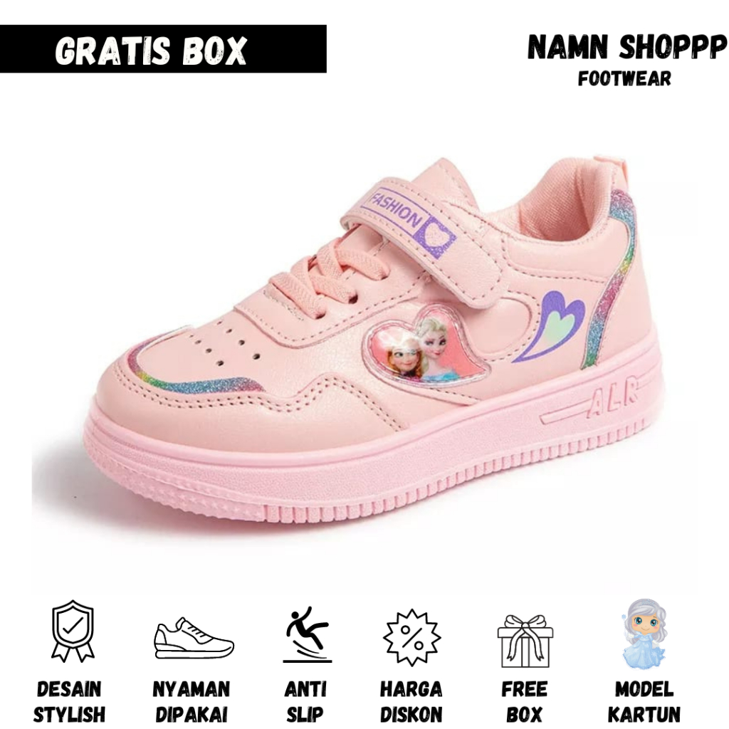 Sepatu Anak Perempuan Cewek Kids Wanita Murah Sekolah TK SD Untuk Jalan Pesta Kondangan Main Rumah W