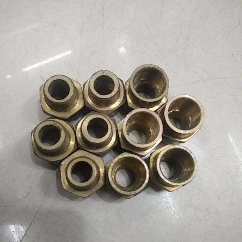 Nipple Nepel Kuningan Double sok Drat Luar Dalam 5/8
