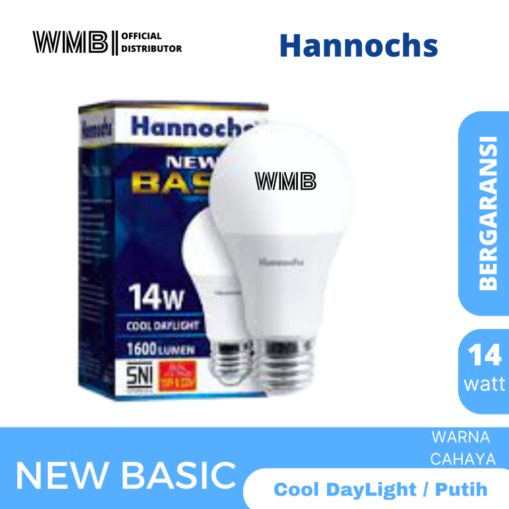 Lampu Hannochs LED New Basic 14W/Watt Cahaya Putih